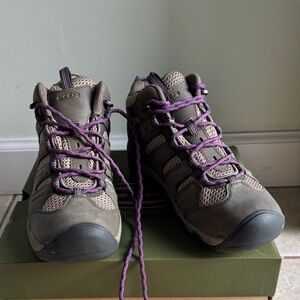 Keen Brown Hiking Boots with Purple Accents